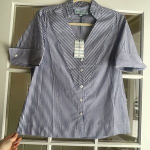NWT Tuckernuck blue and white stripe blouse